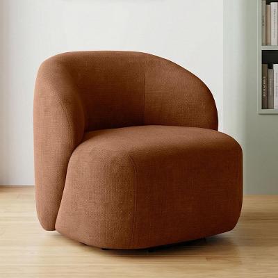 Poltrona Giratória Heidy F04 com Assento em Espuma D-26 Linho Tramado Confortável Terracota Lyam