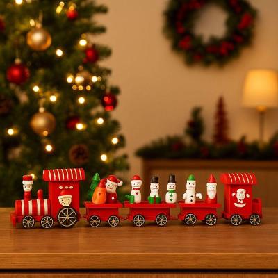 Objeto Decorativo Trenzinho Natalino com Estilo Candy e Boneco de Neve Branco Yangzi 40CM