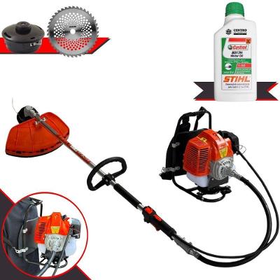 Roçadeira Costal GRC430 43CC à Gasolina com Lâmina 40 Dentes Carretel de Nylon e Óleo 2T Terra