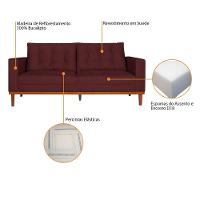Sofá 2 Lugares Dubai Suede - Amarena Móveis Cor Bordô