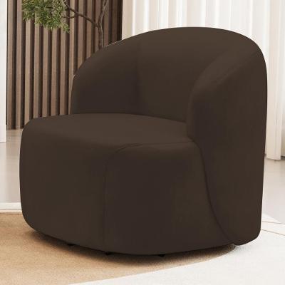 Poltrona Giratória Heidy F04 em Veludo Confortável Marrom Lyam Decor
