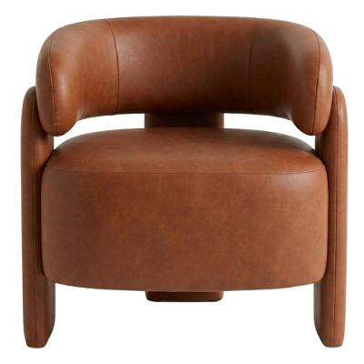 Poltrona Decorativa Lume com Pés Palito Courino Confortável Coral Moll