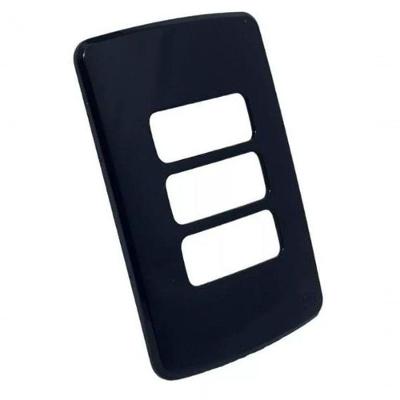 Placa Composé 3 Posições Horizontal Toque Suave Design Arredondado Preto WEG