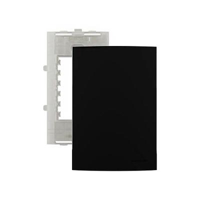 Placa Cega Clean 4x2 com Suporte Bivolt Preto Ebony Fosco Margirius
