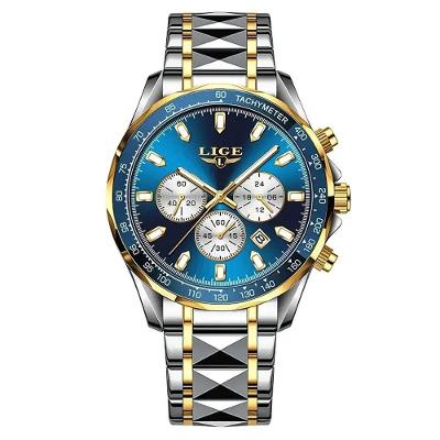 Relógio Masculino 89229 Clássico Ponteiros Pulseira Aço Inox à Prova D Água Lige