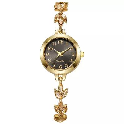 Relógio Feminino Pedra Strass Clássico com Pulseira Metal Preto Elashopp