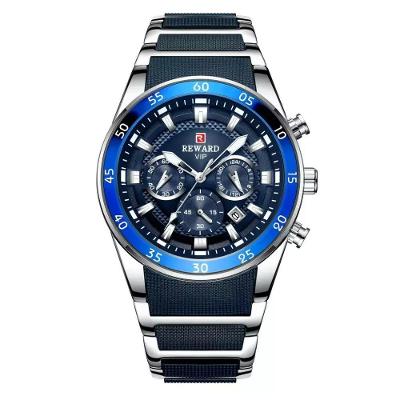 Relógio Masculino Reward 81011 Analógico Pulseira Aço Inox Cinza Elashopp