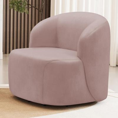 Poltrona Heidy F04 Giratória Veludo Confortável Rosê Lyam Decor 75CM