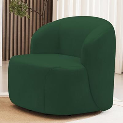 Poltrona Giratória Heidy para Sala Living com Veludo Confortável Verde Lyam Decor 75CM