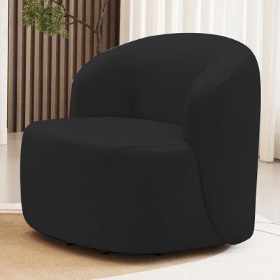 Poltrona Giratória Heidy F04 em Veludo Confortável Preto Lyam Decor