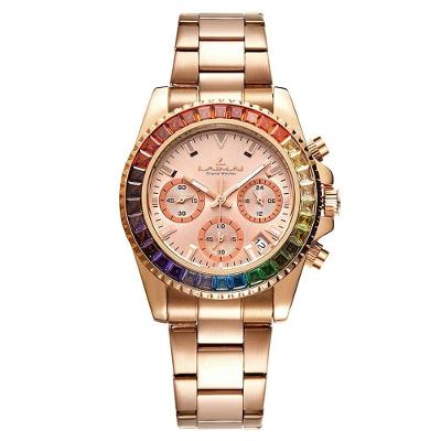 Relógio de Pulso Masculino M010 Analógico Aço Inox Dourado Elashopp