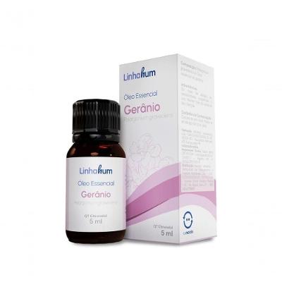 Óleo Essencial de Gerânio Linhahum Melhora da Autoestima 100% Puro 5ML