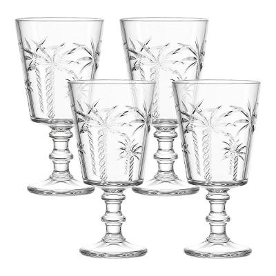 Taça TCVN-076TR com Relevo de Coqueiros Vidro Resistente para Água e Drinks Transparente Hauskraft 4