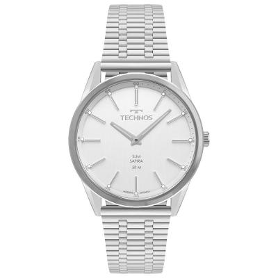 Relógio Masculino Slim Analógico em Aço Inox Prata Technos 4,2CM