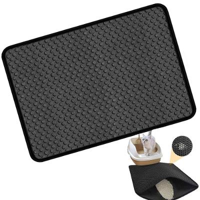 Tapete Higiênico Coletor de Areia SU-ARE-2 Hexagonal EVA com Base Antiderrapante para Gatos Preto AB