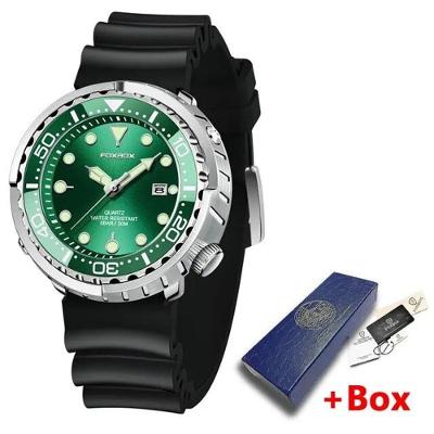 Relógio Masculino 0024 Casual Pulseira de Silicone à Prova D'água Prata Verde Elashopp