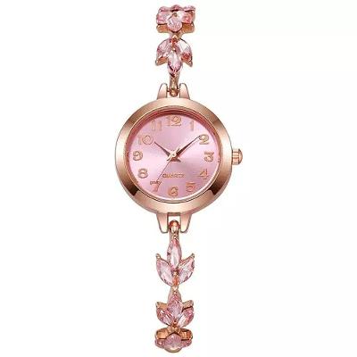 Relógio Feminino Pedra Strass Clássico com Pulseira de Aço Inox Rosa Elashopp