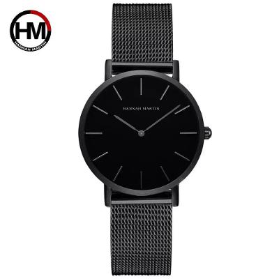 Relógio de Pulso Feminino Hannah Martin HM-1221 Clássico Aço Inox Prata 36MM