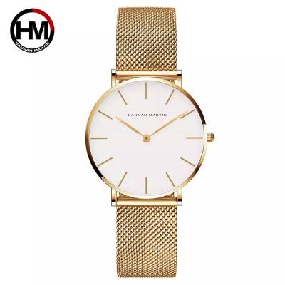 Relógio de Pulso Feminino Hannah Martin HM-1221 Clássico Aço Inox Prata