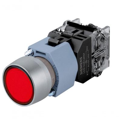 Botão Comando Sinalizado Siemens 3SB7133-0DB20-1CA0 1NF 24Vca-cc Vermelho Bivolt