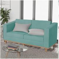 Sofá 2 Lugares Europa Suede Azul Tiffany - 6