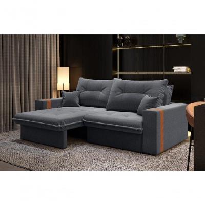 Sofá-cama Ipanema 3 Lugares Retrátil Reclinável 200CM Cinza Cia Lar