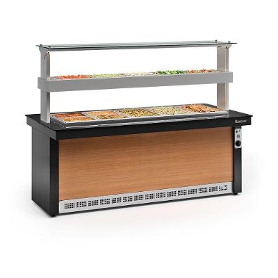 Buffet Quente e Refrigerado GBTR200 com Aquecimento e Refrigeração Preto Gelopar