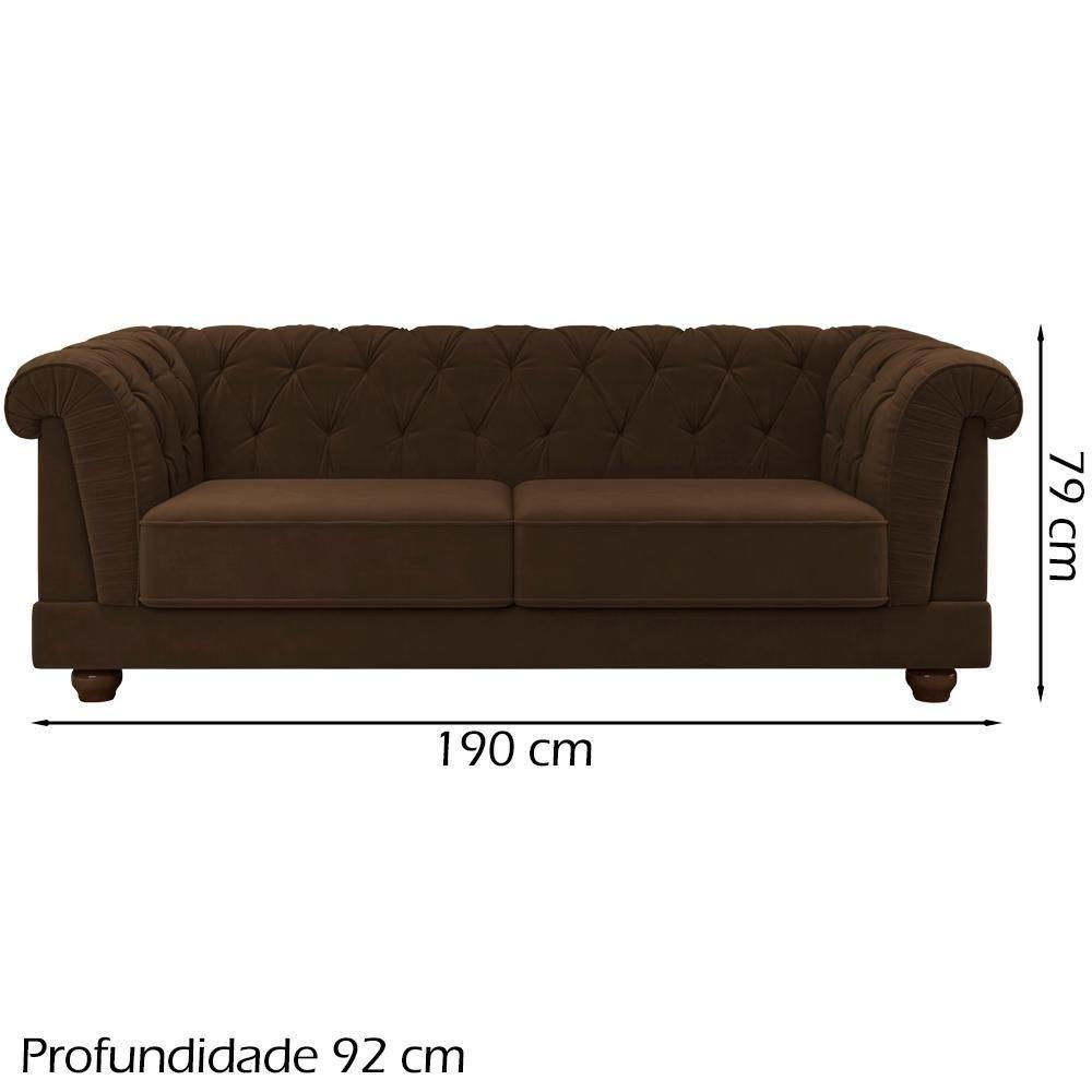Sofa 2 Lugares 190 Cm Ponteio Veludo Sl 942 Moll Sl 942 - 5