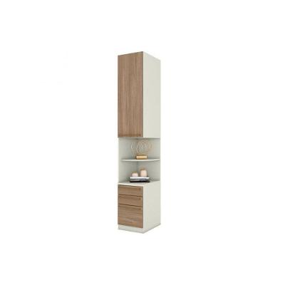 Modulado De Quarto Armário Mesa De Cabeceira Mc02 C- 1 Porta E 3 Gavetas Areia-jequitibá