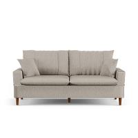 Sofá 3 Lugares 200Cm Com Almofadas Veras D05 Linho Bege - Mpozenato - 1