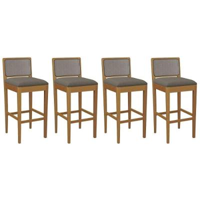 Kit 4 Banquetas Cozinha Sara Premium Madeira Maciça