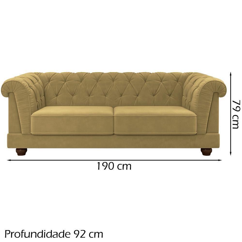 Sofa 2 Lugares 190 Cm Ponteio Veludo Sl 945 Moll Sl 945 - 6