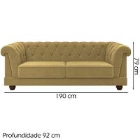 Sofa 2 Lugares 190 Cm Ponteio Veludo Sl 945 Moll Sl 945 - 6