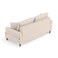 Sofá 3 Lugares 180Cm Com Almofadas Veras D05 Suede Bege Claro - Mpozenato - 3