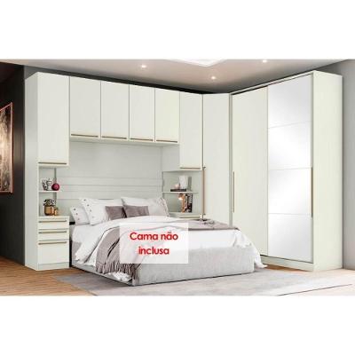 Quarto Casal Modulado 5 Peças (1 Ponte + 1 G Roupa + 1 Closet + 2 Complementos) Qm01 Areia