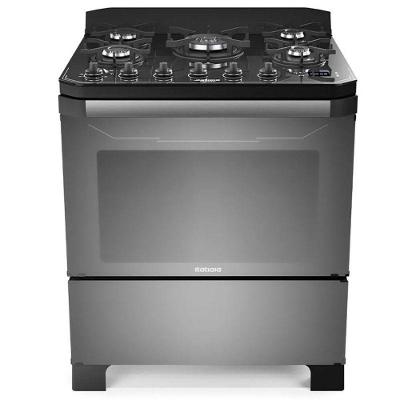Fogão de Piso 5 Bocas Itatiaia Itamaster Ferro Fundido Automático Prata Bivolt