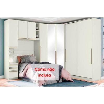 Quarto Modulado Solteiro Seletto 5 Peças Qmh03 Areia - Henn