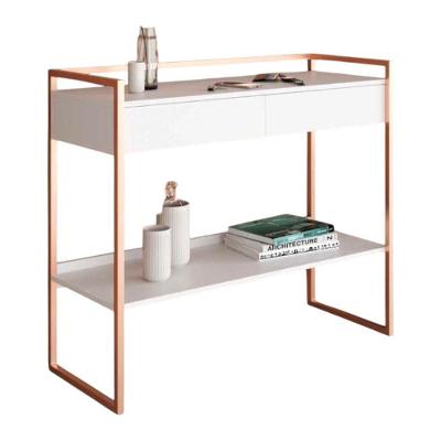 Aparador Madri Industrial 1 Gaveta MDP-MDP 110CM Branco e Cobre Mais de Casa