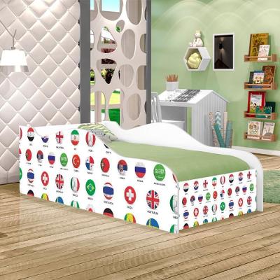 Cama Carro Fun Adesivada Futebol Seleção Solteiro