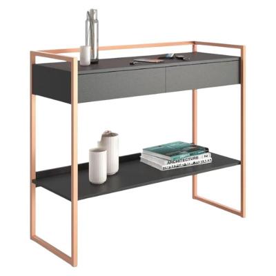 Aparador Buffet Madri Industrial 1 Gaveta MDP 110CM Preto e Cobre Mais de Casa