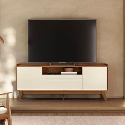 Rack Para Tv Com 2 Portas E Gaveta Central Ripado