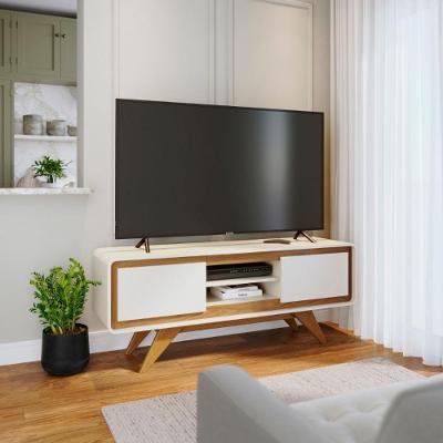 Rack Bancada Para Tv Retro Sala Estar Off White 1,50 Off White