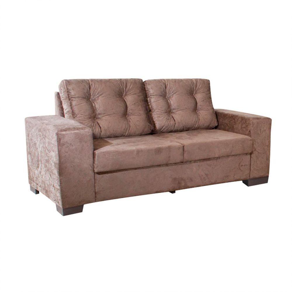 Sofá 3 Lugares Estrutura De Pinus E Eucalipto Maceio Finezzi Capuccino - 1