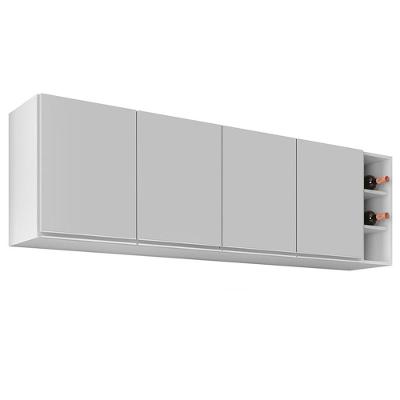 Armário Aéreo Nevada Com Nicho 180cm 04 Portas Lumil - Branco