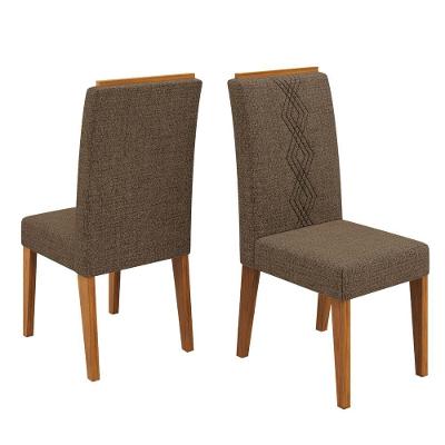 Conjunto De 2 Cadeiras Estofada Sala De Jantar Tati