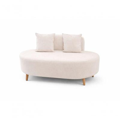 Sofá Orgânico Feijão Para Sala Quarto Closet 115 Cm Com 02 Almofadas Tecido Veludo Off White Eli Móveis E Decoração