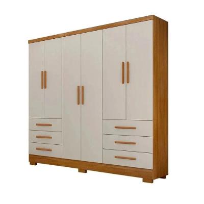 Guarda Roupa Casal Encant 6 Portas de Bater 6 Gavetas MDP Cumaru e Fendi