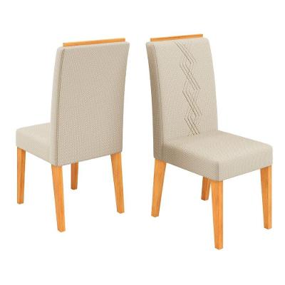 Conjunto 2 Cadeiras Estofada Sala De Jantar Tati Cedro