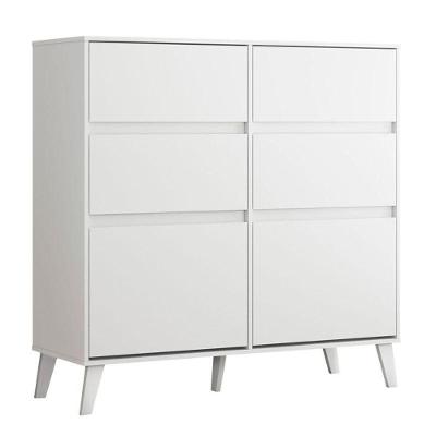 Cômoda Sapateira Dora 04 Gavetas E 02 Portas Basculantes Branco - Móveis Albatroz
