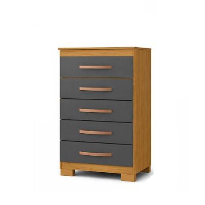Cômoda Modena 562 5 Gavetas MDP Puxador Plástico Malbec Loja Doce Lar